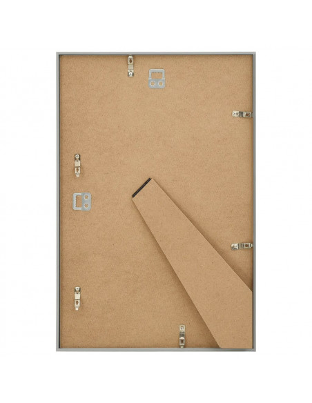 Cornici Foto Collage 3 pz per Muro o Tavolo Argento 70x90cm MDF