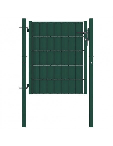 Cancello per Recinzione in PVC e Acciaio 100x81 cm Verde