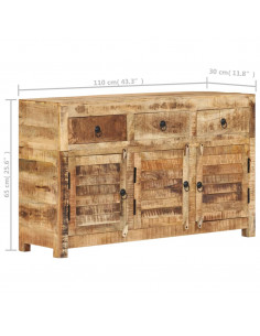Credenza 110x30x65 cm in Legno Massello di Mango