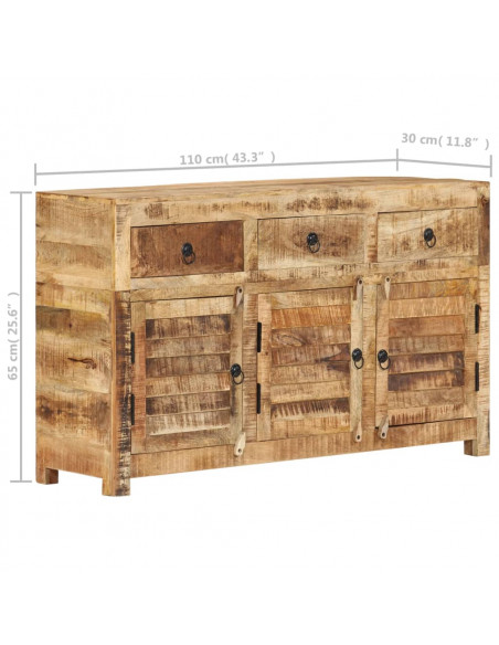 Credenza 110x30x65 cm in Legno Massello di Mango