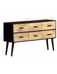 Credenza 110x33x64 cm in Legno Massello di Mango