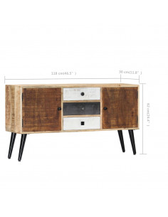 Credenza 118x30x62 cm in Legno Massello di Mango