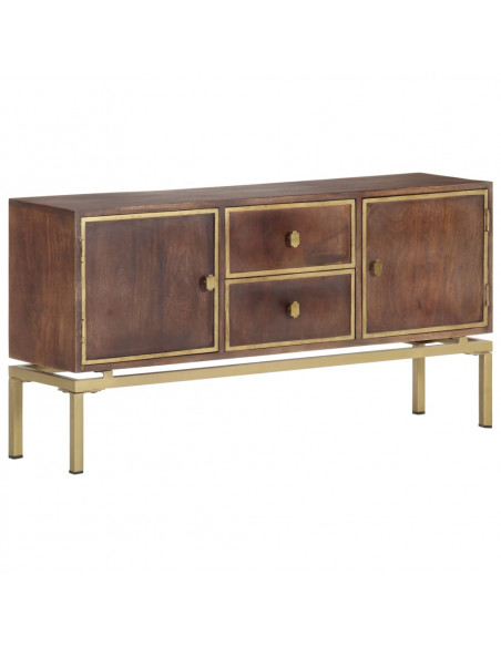 Credenza 120x29x60 cm in Legno Massello di Mango