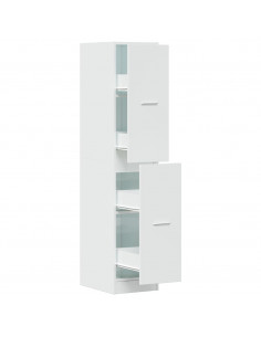 Armadietto da Farmacia Bianco Lucido 30x41x144,5 cm Truciolato 2