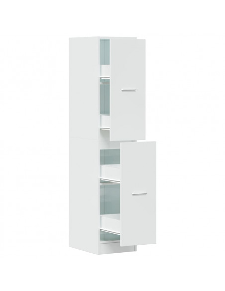 Armadietto da Farmacia Bianco Lucido 30x41x144,5 cm Truciolato