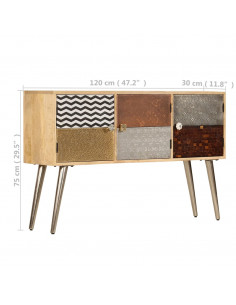 Credenza 120x30x75 cm Legno Massello di Mango