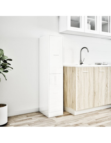 Armadietto da Farmacia Bianco Lucido 30x41x144,5 cm Truciolato