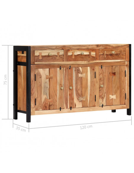 Credenza 120x35x75 cm in Legno Massello di Acacia