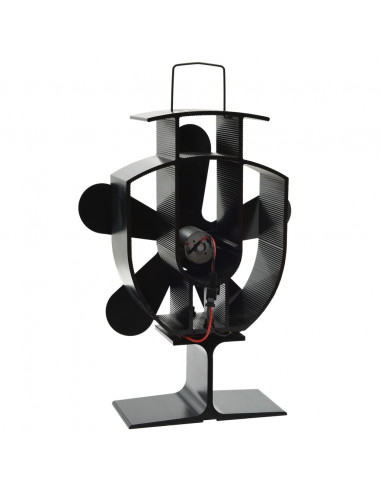 Ventola per Stufa Alimentazione a Calore 5 Lame Nero