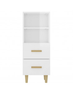 Credenza 34,5x34x90 cm in Legno Multistrato Bianco Lucido
