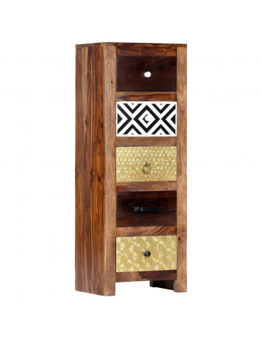 Credenza 40x30x110 cm in Legno Massello di Acacia