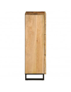 Credenza 40x34x110 cm in Legno Massello di Mango Grezzo