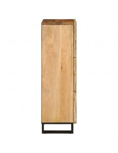 Credenza 40x34x110 cm in Legno Massello di Mango Grezzo