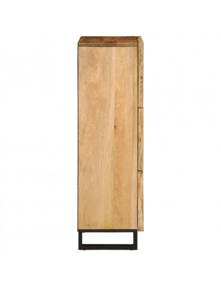 Credenza 40x34x110 cm in Legno Massello di Mango Grezzo