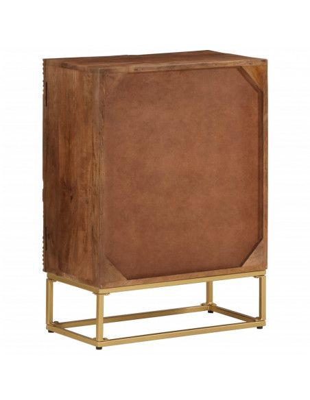 Credenza 55x30x76 cm in Legno Massello di Mango e Ferro