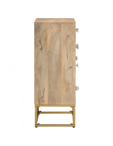 Credenza 55x30x76 cm in Legno Massello di Mango e Ferro