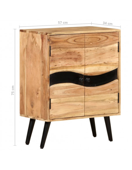 Credenza 57x34x75 cm in Legno Massello di Acacia