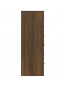 Credenza 6 Cassetti Rovere Marrone 50x34x96cm Legno Multistrato