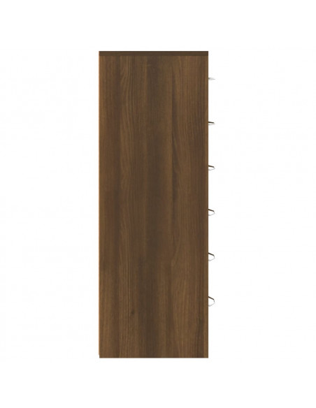 Credenza 6 Cassetti Rovere Marrone 50x34x96cm Legno Multistrato