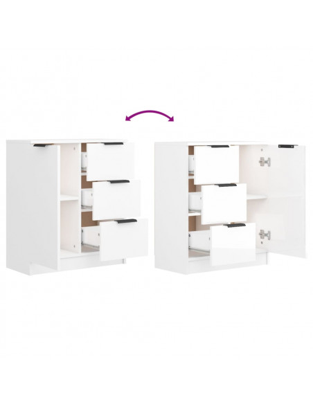 Credenza 60x30x70 cm in Legno Multistrato Bianco Lucido