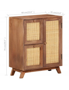 Credenza 60x35x75 cm in Legno Massello di Mango