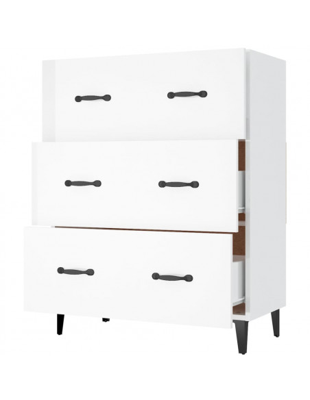 Credenza 69,5x34x90 cm in Legno Multistrato Bianco Lucido
