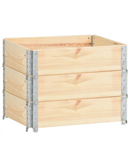 Collari per Pallet 3 pz 60x80 cm in Legno Massello di Pino