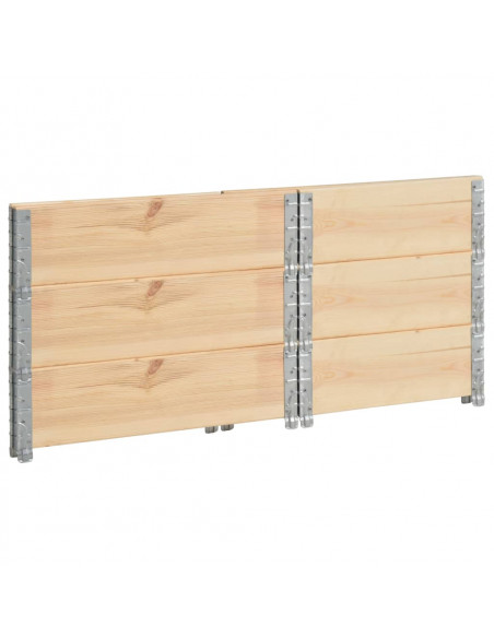 Collari per Pallet 3 pz 60x80 cm in Legno Massello di Pino