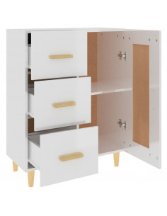 Credenza 69,5x34x90 cm in Legno Multistrato Bianco Lucido