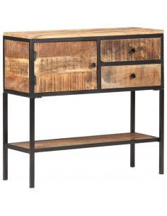 Credenza 85x30x80 cm in Legno Massello di Mango Grezzo