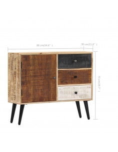 Credenza 88x30x73 cm in Legno Massello di Mango