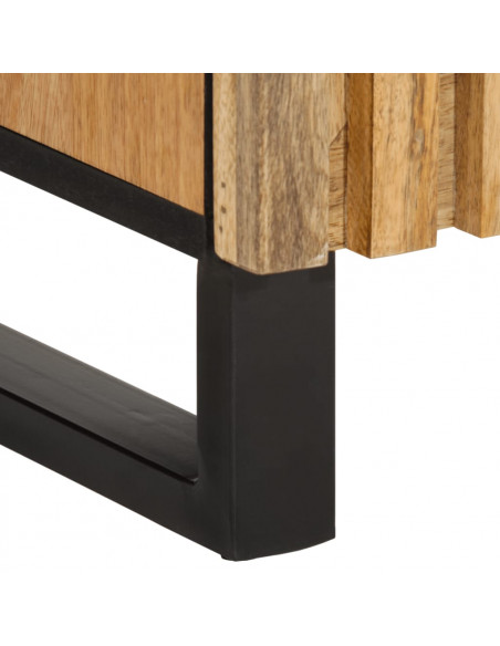 Credenza 90x34x75 cm in Legno Massello di Mango Grezzo