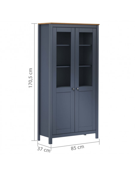 Credenza Alta Hill Grigia 85x37x170,5 cm in Legno di Pino