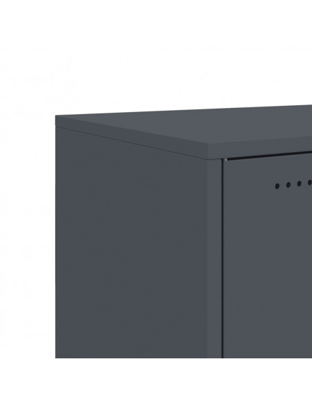 Credenza Antracite 100,5x39x72 cm in Acciaio Laminato a Freddo