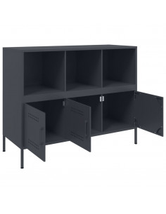 Credenza Antracite 100,5x39x79 cm in Acciaio Laminato a Freddo
