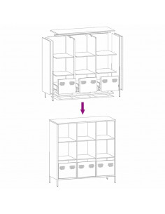 Credenza Antracite 101,5x39x103,5 cm Acciaio