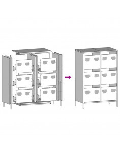 Credenza Antracite 68x39x101,5 cm Acciaio