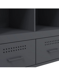 Credenza Antracite 68x39x101,5 cm in Acciaio Laminato a Freddo