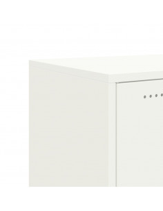 Credenza Bianca 100,5x39x72 cm in Acciaio Laminato a Freddo