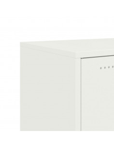 Credenza Bianca 100,5x39x72 cm in Acciaio Laminato a Freddo