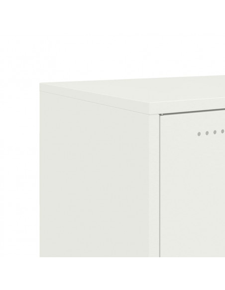 Credenza Bianca 100,5x39x72 cm in Acciaio Laminato a Freddo