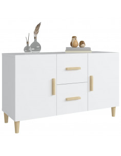 Credenza Bianca 100x36x60 cm in Legno Multistrato