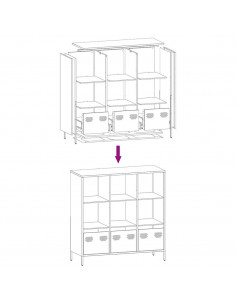 Credenza Bianca 101,5x39x103,5 cm in Acciaio