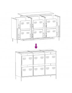 Credenza Bianca 101,5x39x73,5 cm in Acciaio Laminato a Freddo