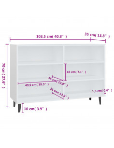 Credenza Bianca 103,5x35x70 cm in Legno Multistrato