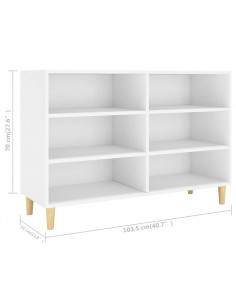 Credenza Bianca 103,5x35x70 cm in Legno Multistrato