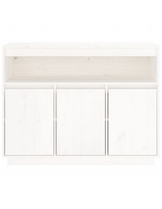 Credenza Bianca 104,5x34x80 cm in Legno Massello di Pino