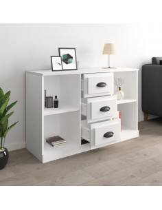 Credenza Bianca 104,5x35,5x67,5 cm in Legno Multistrato