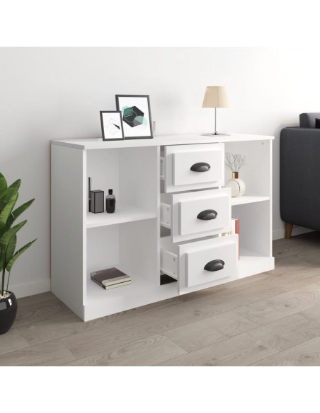 Credenza Bianca 104,5x35,5x67,5 cm in Legno Multistrato