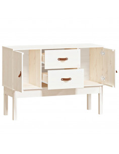 Credenza Bianca 110x40x78 cm in Legno Massello di Pino